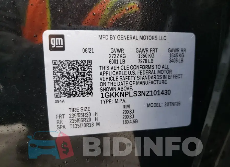1GKKNPLS3NZ101430 Photo# 13