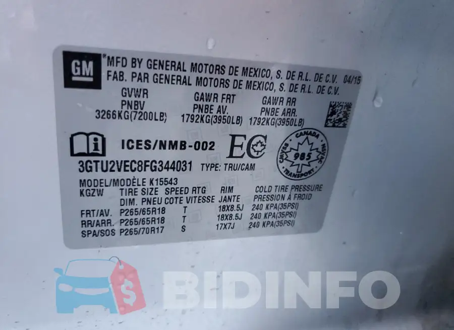 3GTU2VEC8FG344031 Photo# 12