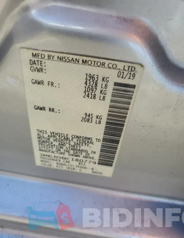 1N4BL4EV6KC180779 Photo# 12