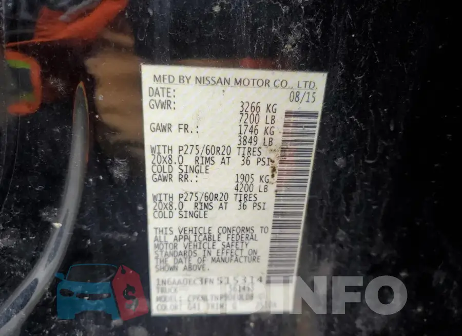 1N6AA0EC3FN515314 Photo# 12