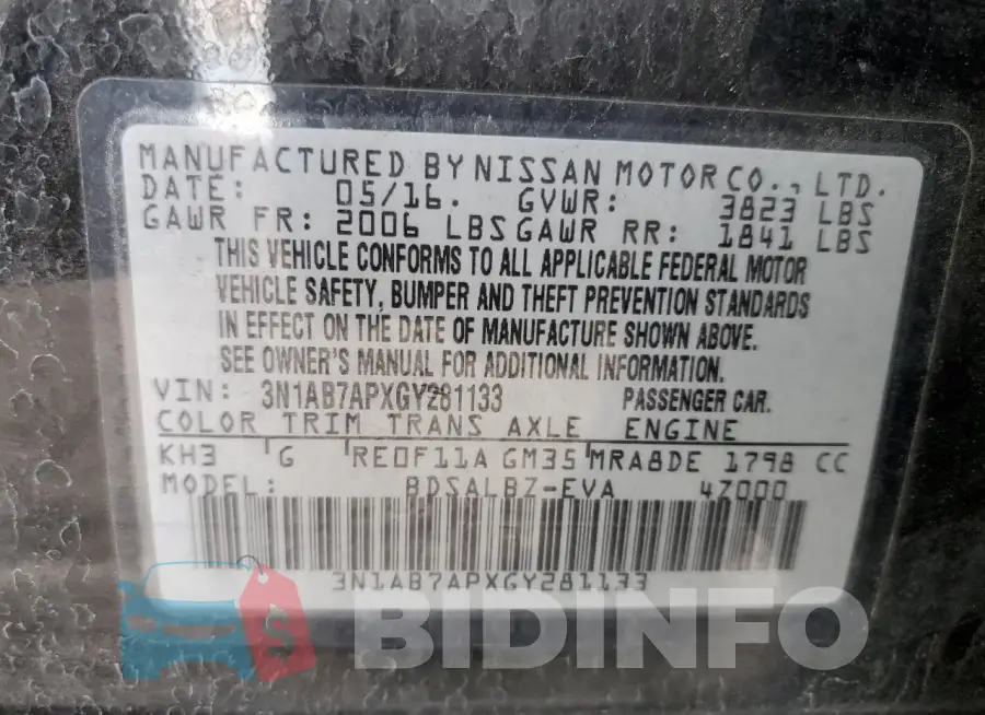 3N1AB7APXGY281133 Photo# 13