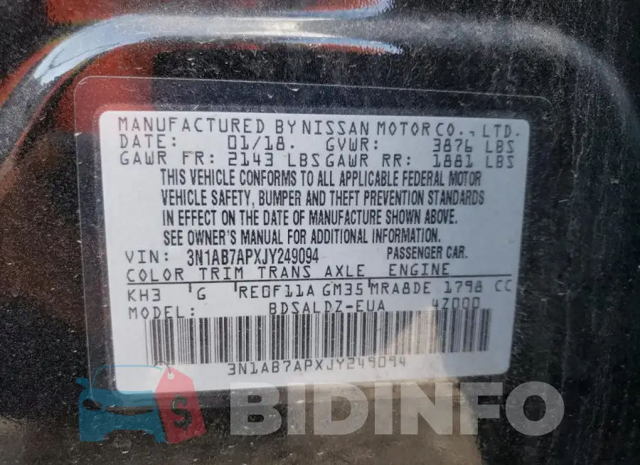 3N1AB7APXJY249094 Photo# 13