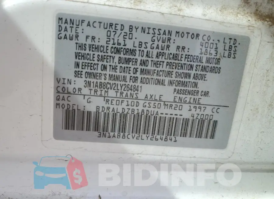 3N1AB8CV2LY264841 Photo# 12