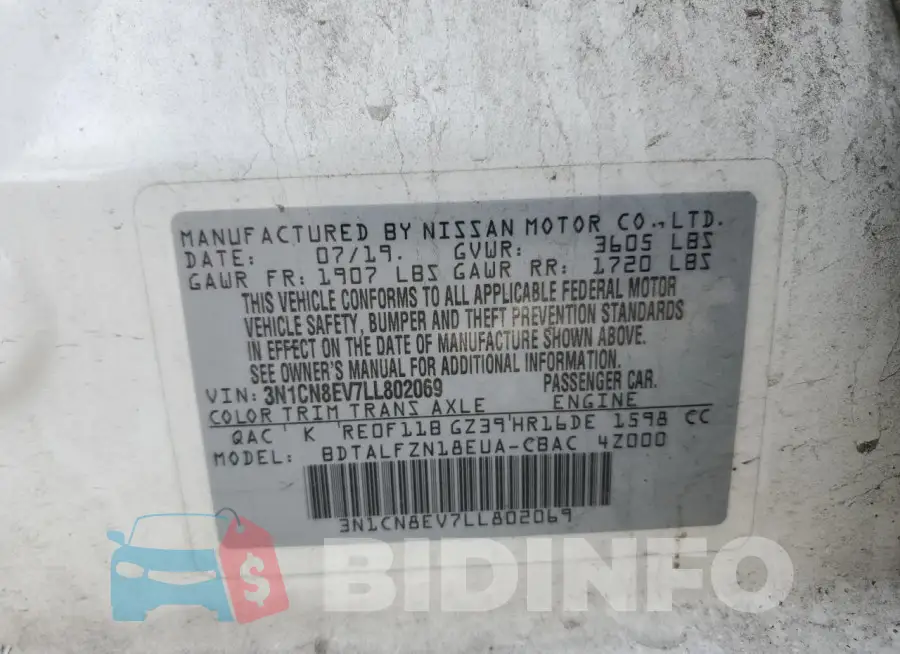 3N1CN8EV7LL802069 Photo# 13
