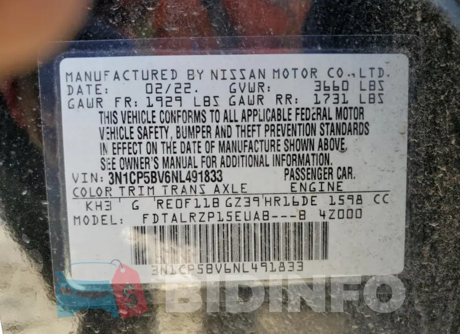 3N1CP5BV6NL491833 Photo# 12