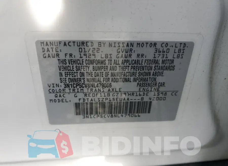 3N1CP5CV8NL479066 Photo# 12