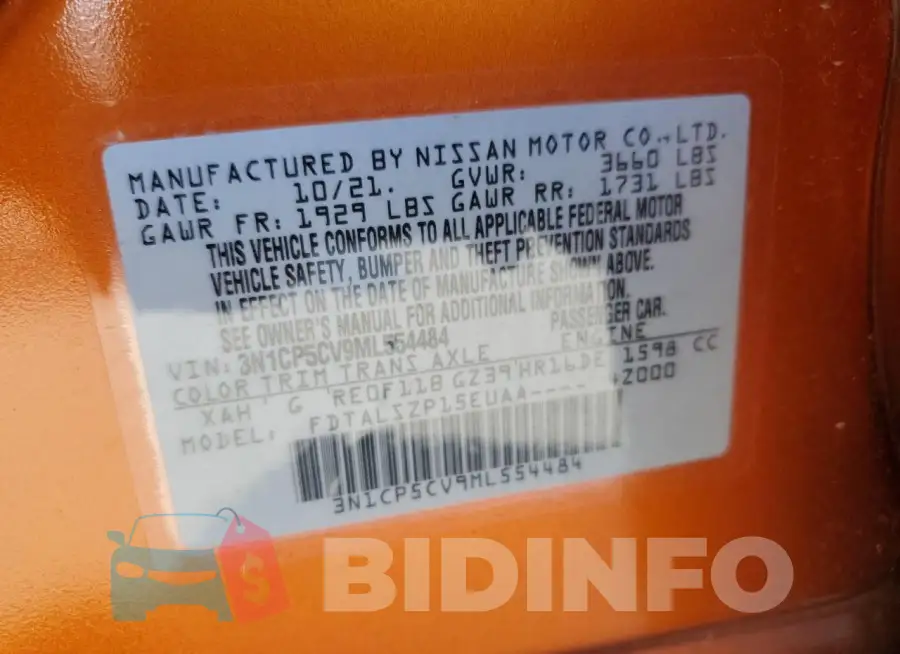 3N1CP5CV9ML554484 Photo# 13