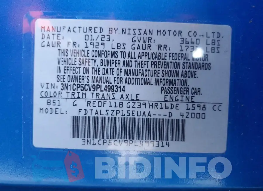 3N1CP5CV9PL499314 Photo# 13