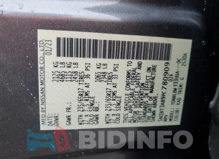 5N1BT3AB9PC780909 Photo# 13