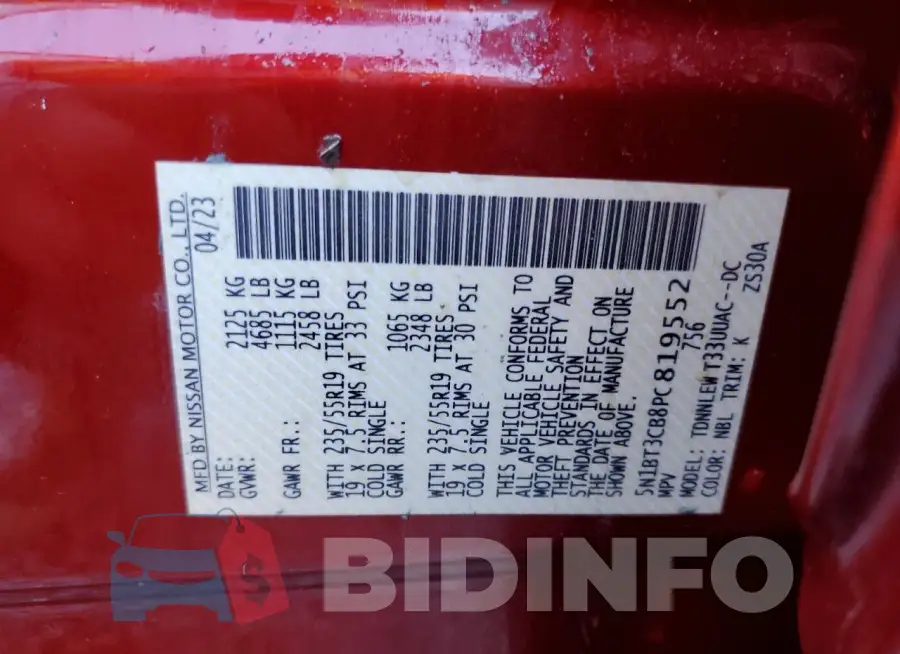5N1BT3CB8PC819552 Photo# 12