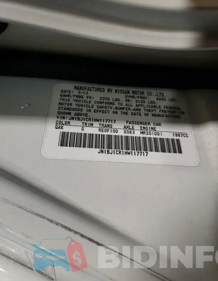 JN1BJ1CR1HW117717 Photo# 13