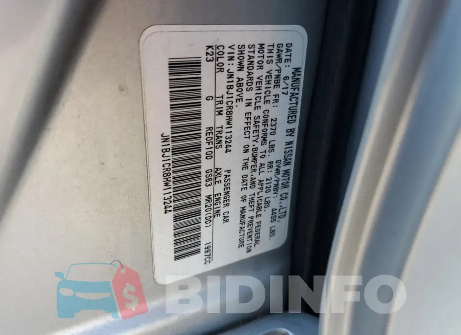 JN1BJ1CR8HW113244 Photo# 14