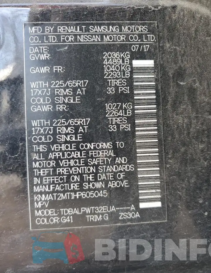 KNMAT2MT1HP605045 Photo# 12