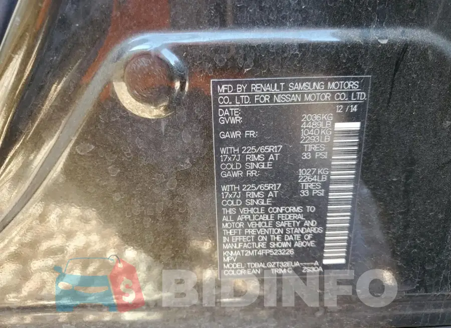 KNMAT2MT4FP523226 Photo# 14