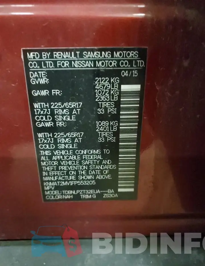 KNMAT2MV1FP553205 Photo# 12