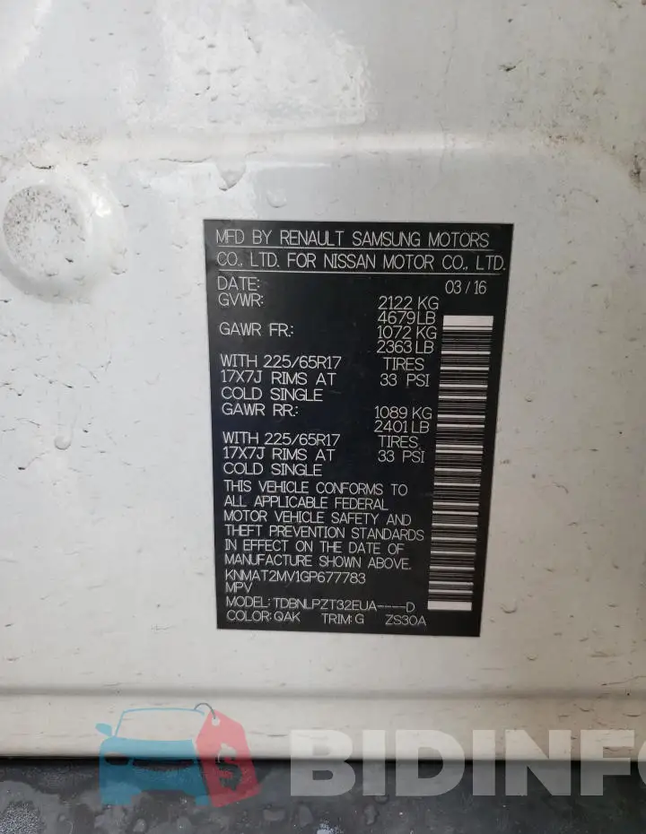 KNMAT2MV1GP677783 Photo# 13