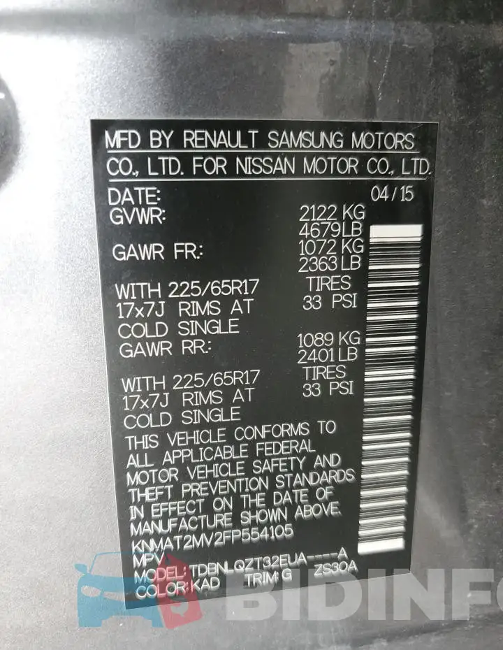 KNMAT2MV2FP554105 Photo# 12