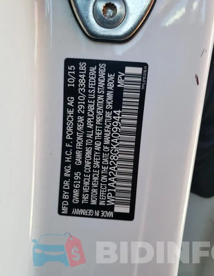 WP1AA2A28GKA09944 Photo# 13
