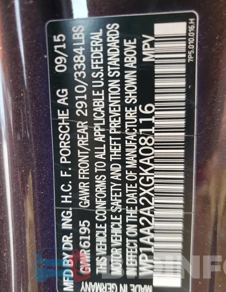 WP1AA2A2XGKA08116 Photo# 13