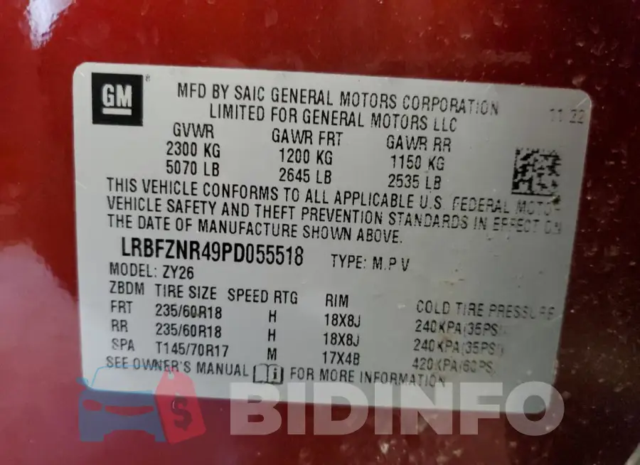 LRBFZNR49PD055518 Photo# 12