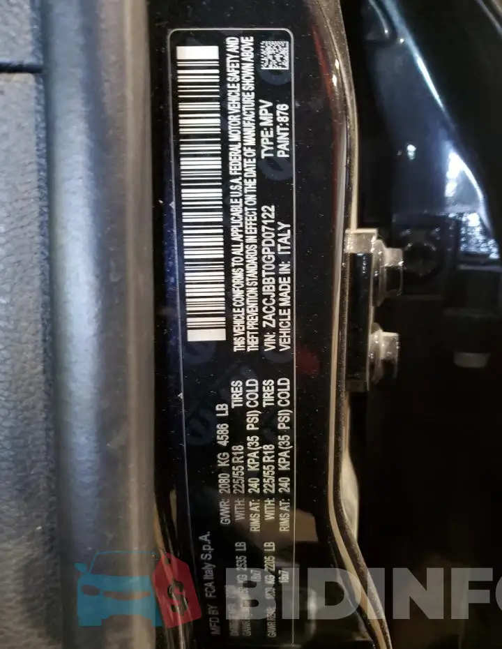 ZACCJBBT0GPD07122 Photo# 12
