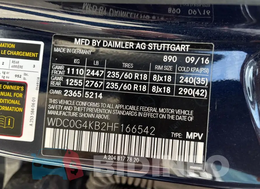 WDC0G4KB2HF166542 Photo# 10