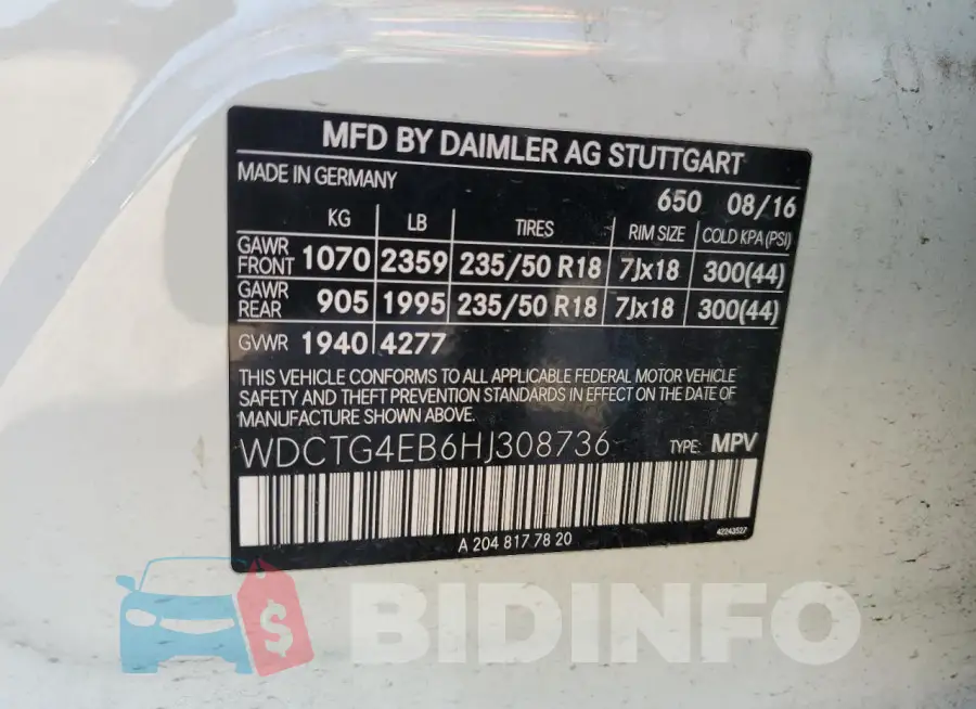 WDCTG4EB6HJ308736 Photo# 12