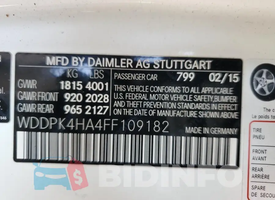 WDDPK4HA4FF109182 Photo# 12