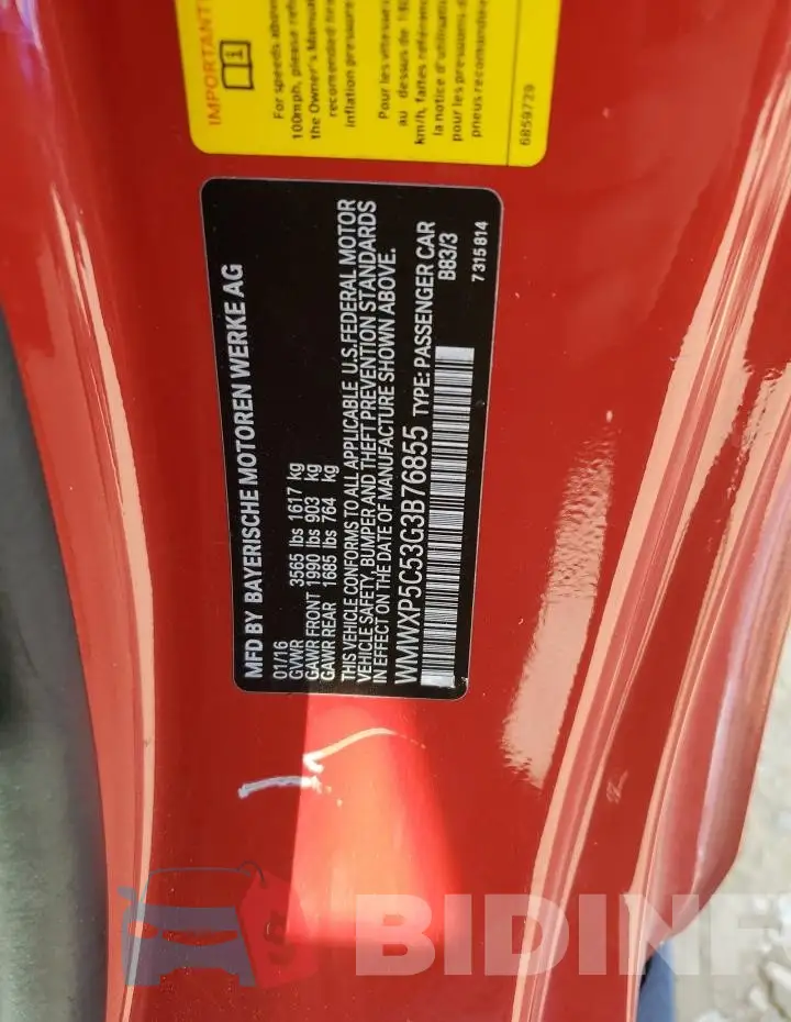 WMWXP5C53G3B76855 Photo# 13