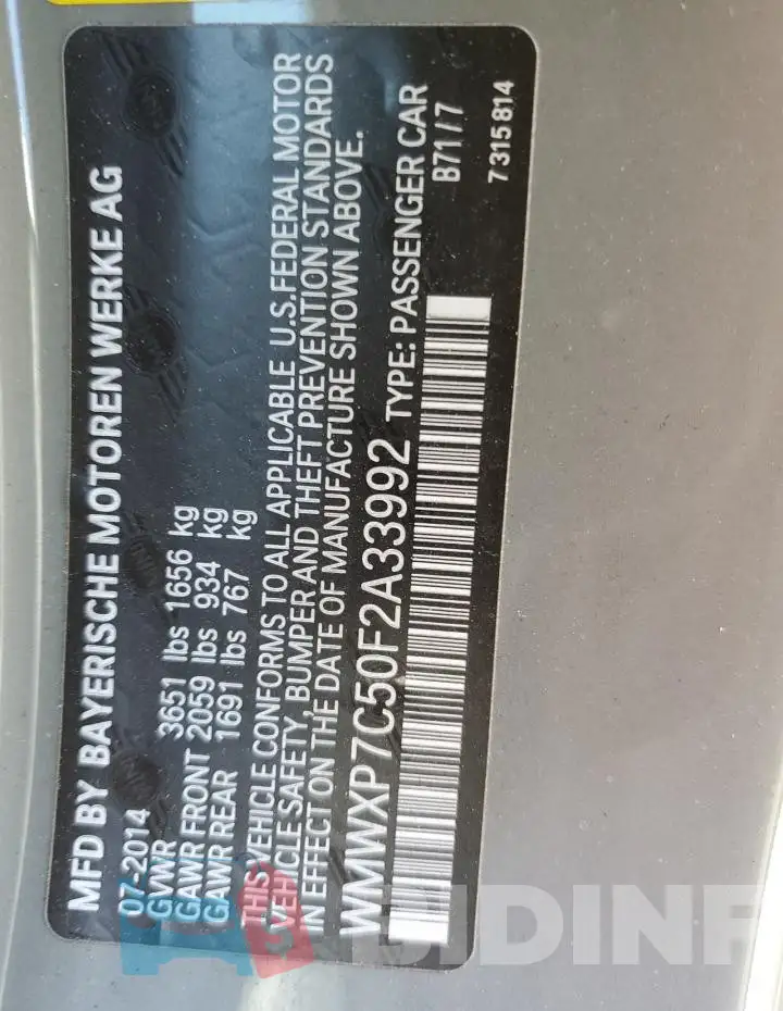 WMWXP7C50F2A33992 Photo# 13