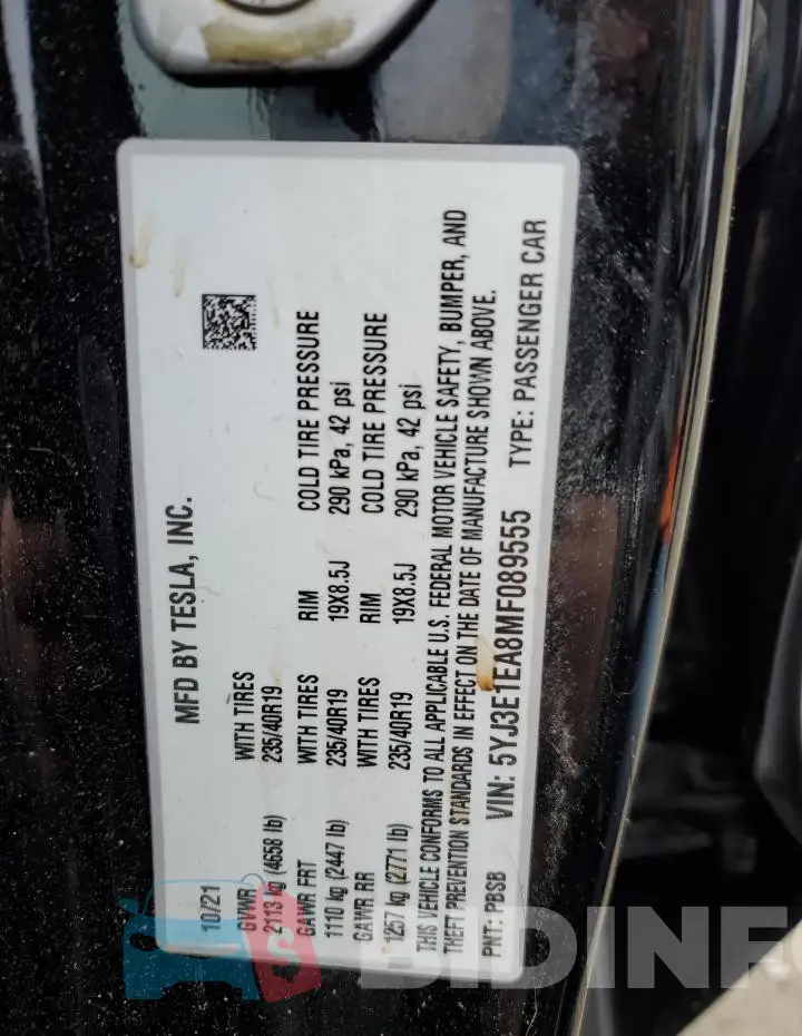 5YJ3E1EA8MF089555 Photo# 13