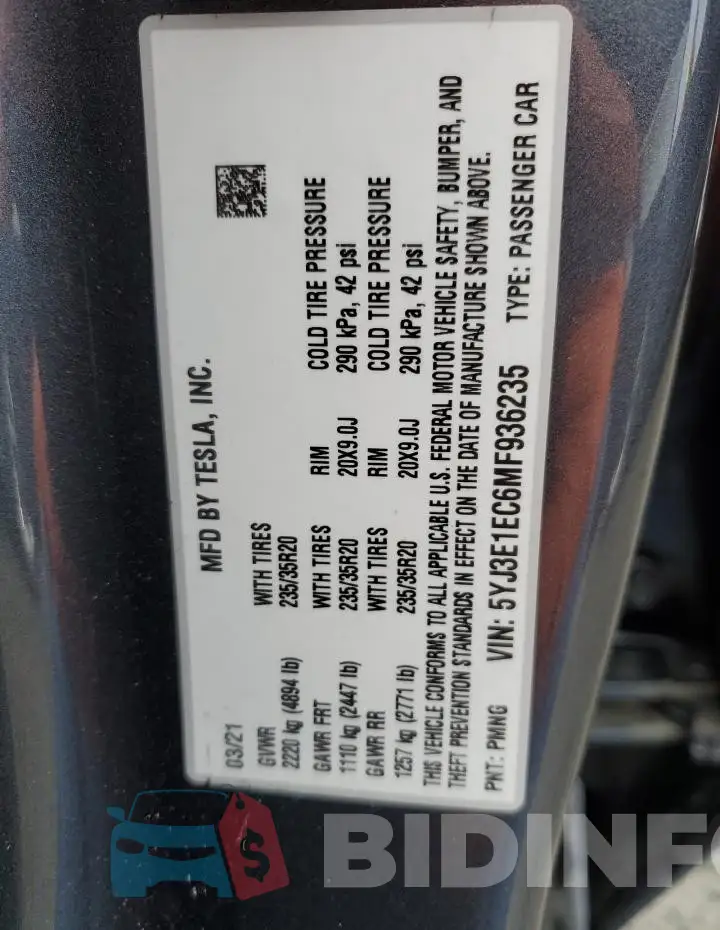 5YJ3E1EC6MF936235 Photo# 12