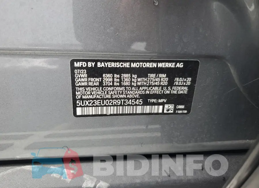 5UX23EU02R9T34545 Photo# 13