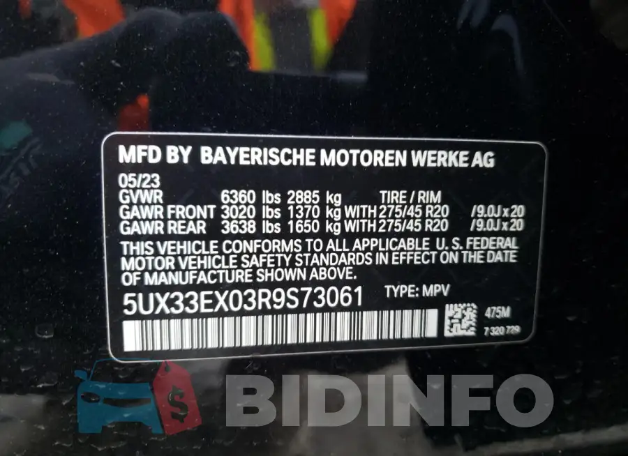 5UX33EX03R9S73061 Photo# 13