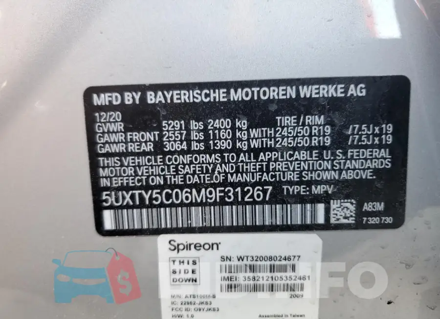 5UXTY5C06M9F31267 Photo# 13