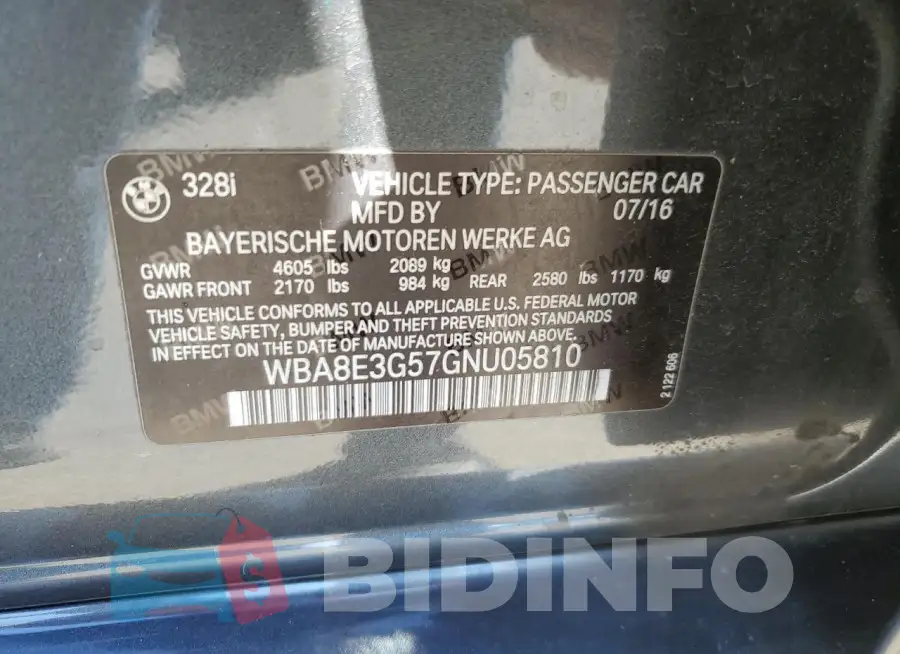WBA8E3G57GNU05810 Photo# 12