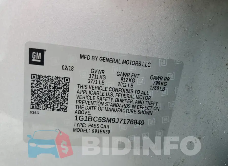 1G1BC5SM9J7176849 Photo# 12