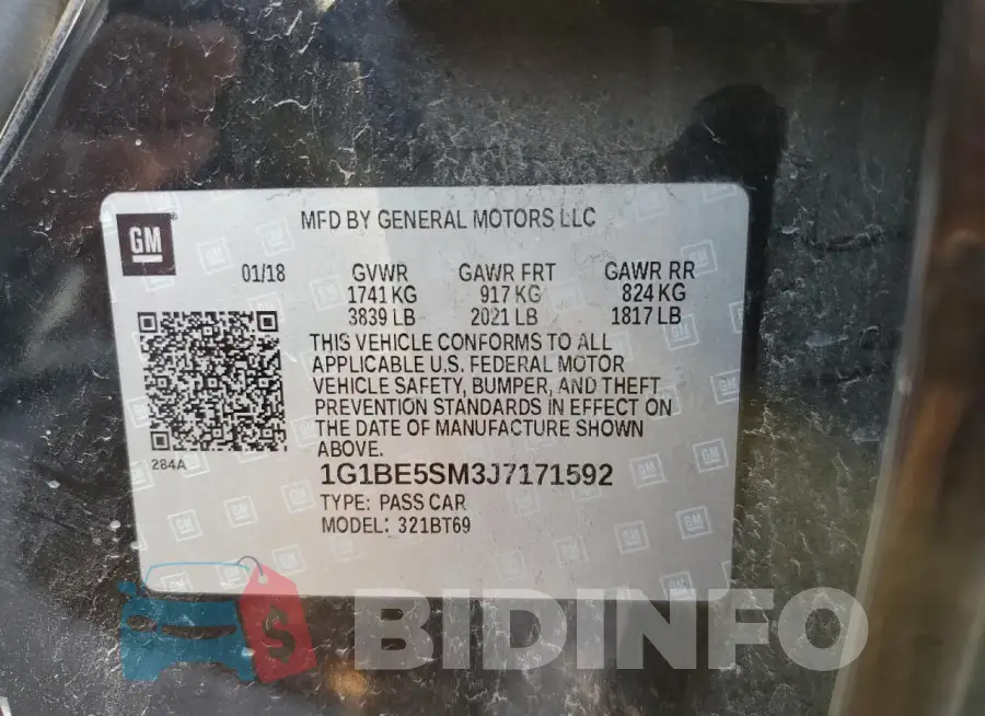 1G1BE5SM3J7171592 Photo# 12