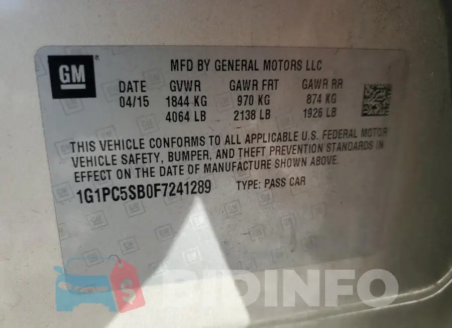 1G1PC5SB0F7241289 Photo# 12