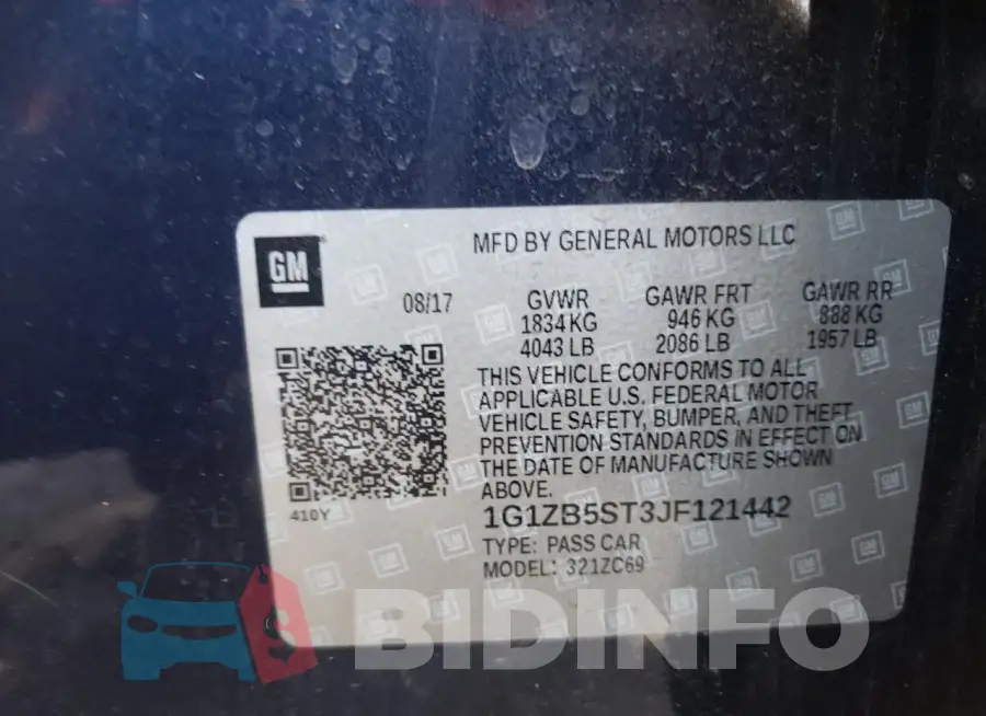 1G1ZB5ST3JF121442 Photo# 12