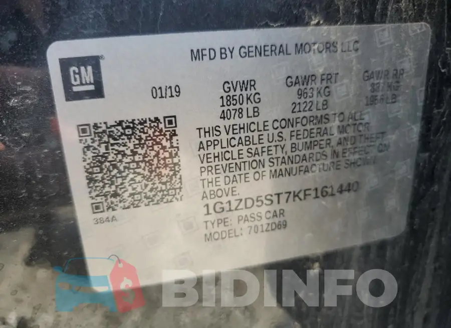 1G1ZD5ST7KF161440 Photo# 13