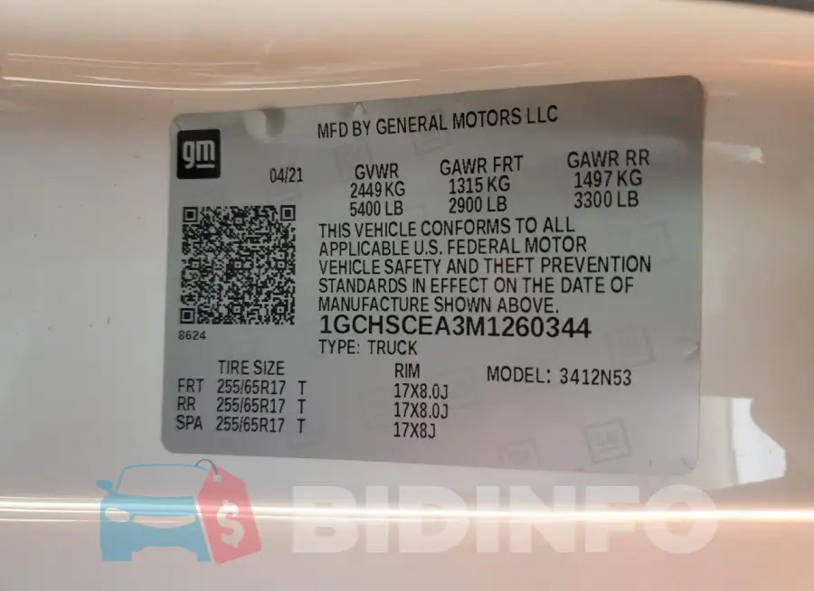 1GCHSCEA3M1260344 Photo# 12