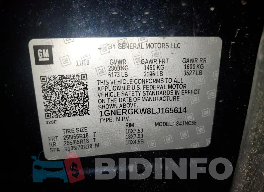 1GNERGKW8LJ165614 Photo# 13
