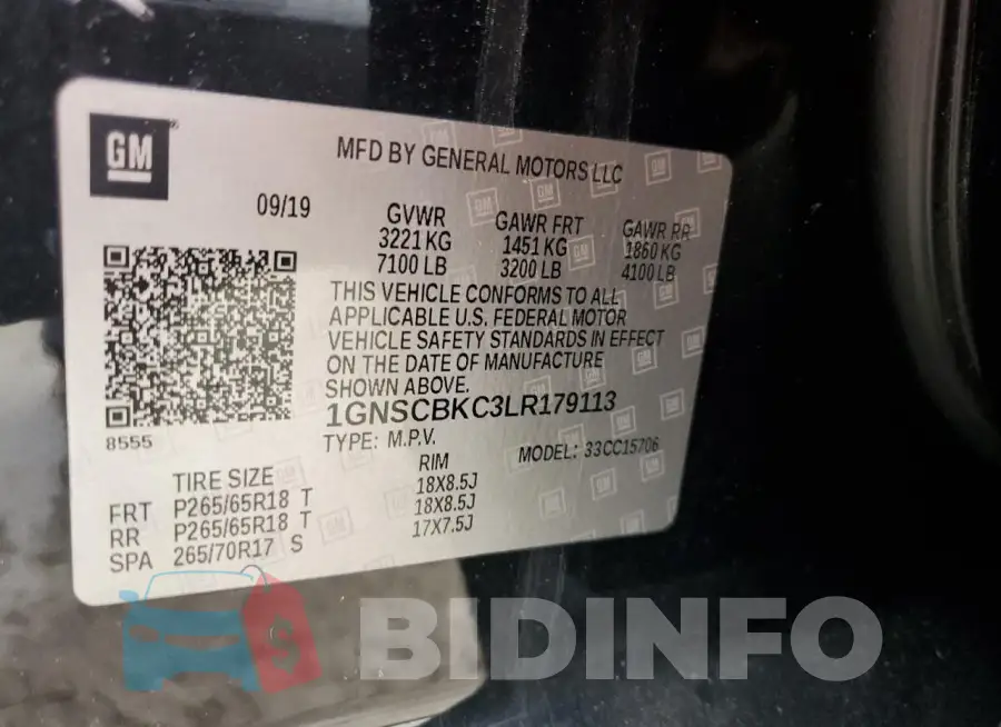 1GNSCBKC3LR179113 Photo# 14