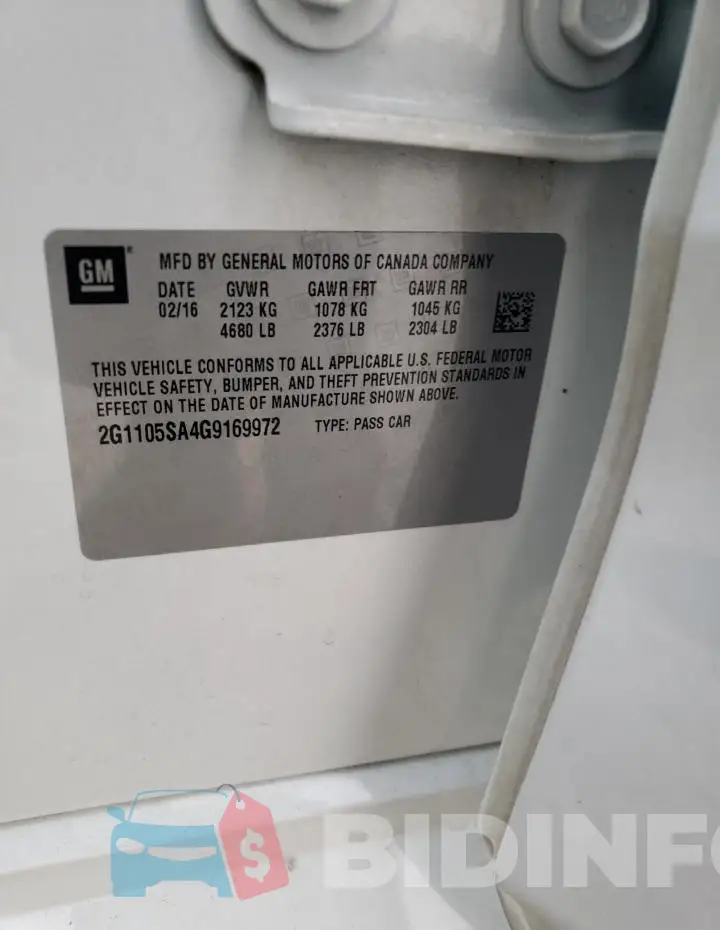 2G1105SA4G9169972 Photo# 12