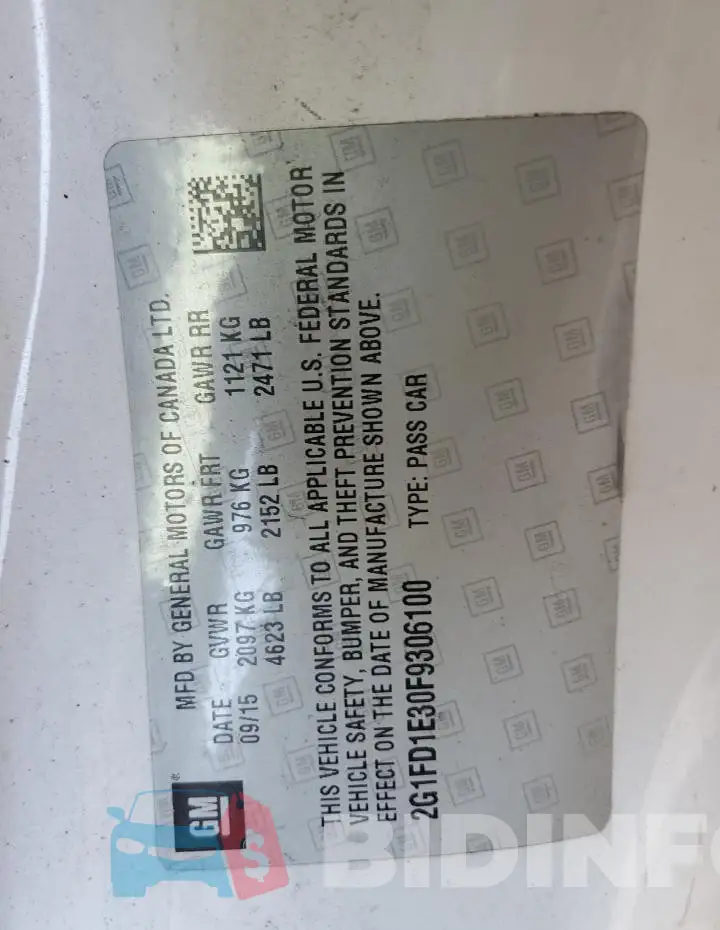 2G1FD1E30F9306100 Photo# 12