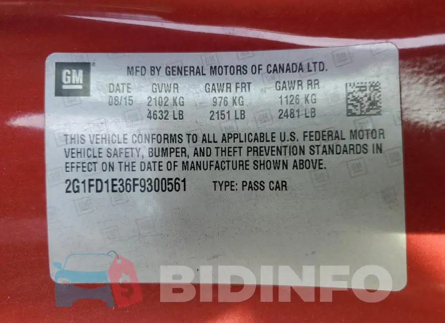 2G1FD1E36F9300561 Photo# 12