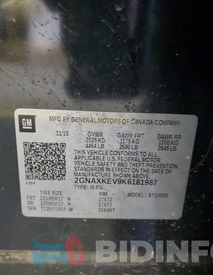 2GNAXKEV9K6181987 Photo# 12