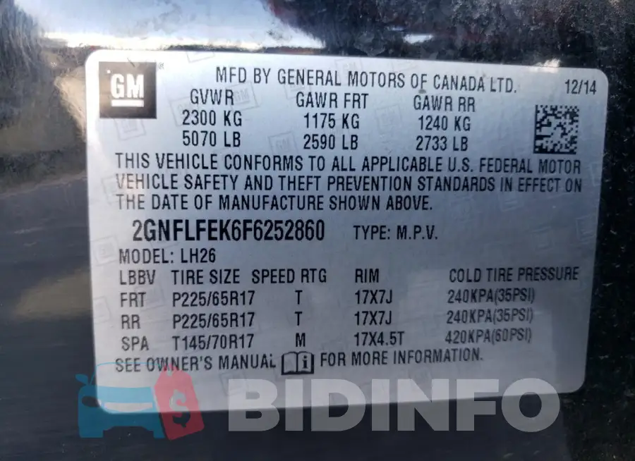 2GNFLFEK6F6252860 Photo# 13