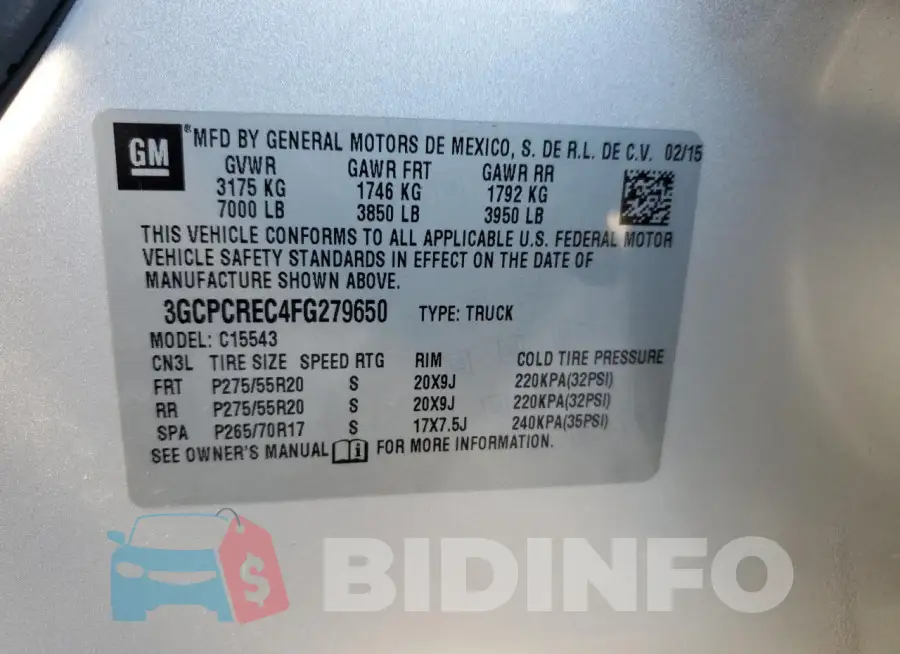 3GCPCREC4FG279650 Photo# 13